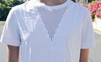 Perforated White Workout Top