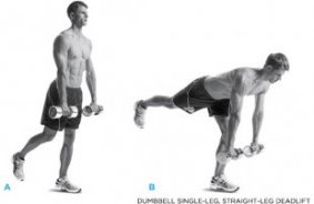 Dumbbell Single-Leg, Straight-Leg Deadlift